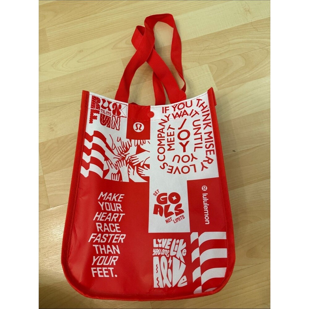 Lululemon Made to Feel Red Small Reusable Tote Bag - Picture 3 of 3